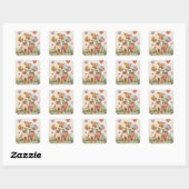 Sticker Carré Patchwork Pups Valentine (Feuille)