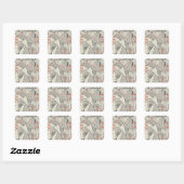 Sticker Carré Patchwork rétro : Conception géométrique Abstraite (Feuille)
