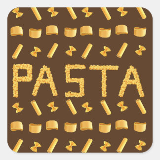 Sticker Carré pâtes motif pour les amateurs de cuisine italienne