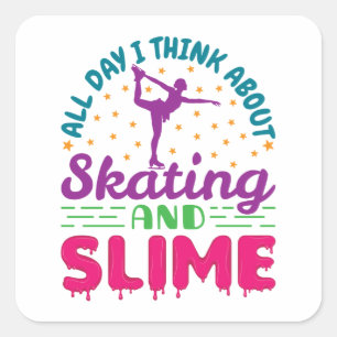Sticker Carré Patinage sur glace et patinage artistique mince