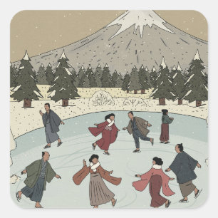 Sticker Carré Patinage sur glace saisonnier