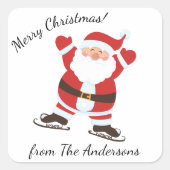 Sticker Carré Patinage sur glace Santa Claus"Custom (Devant)