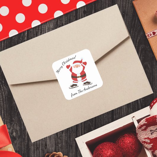 Sticker Carré Patinage sur glace Santa Claus"Custom