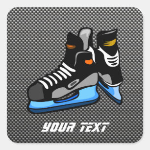 Sticker Carré Patins de hockey sur fibre de carbone Faux