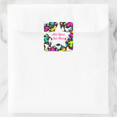 Sticker Carré Patins rétro (Sac)