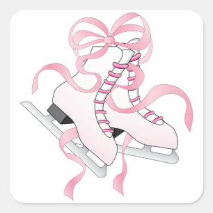 Sticker Carré Patins roses