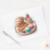 Sticker Carré Pâtisserie française colorée (Enveloppe)