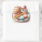 Sticker Carré Pâtisserie française colorée (Sac)