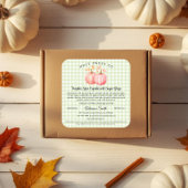 Sticker Carré Pâtisserie Gingham Citrouille Rose Nourriture Mais