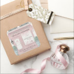Sticker Carré pâtisserie Paris Pink Bat mitzvah<br><div class="desc">Ce mignon autocollant Bat mitzvah à thème de café/boulangerie/pâtisserie/paris présente un arrière - plan crème avec une pâtisserie/boulangerie/cafétéria en rose. Personnalisez-vous pour répondre à vos besoins. Vous pouvez trouver d'autres produits correspondants dans mon magasin.</div>