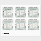 Sticker Carré pâtisserie Paris Vert Anniversaire (Feuille)