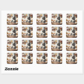 Sticker Carré Pâtissier Ours Koala (Feuille)