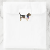 Sticker Carré Patriotic Petit Basset Griffon (Sac)