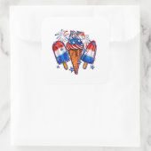 Sticker Carré Patriotic Popsicles Crème de glace 4 juillet (Sac)