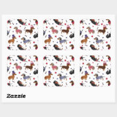 Sticker Carré Patriotique Dachshund (Feuille)