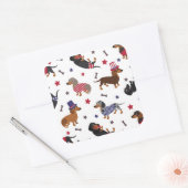 Sticker Carré Patriotique Dachshund (Enveloppe)