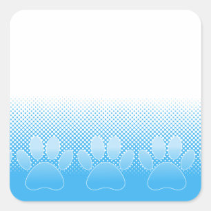 Sticker Carré Patrouilles Bleues Et Blancs Avec Arrière - plan D