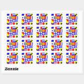 Sticker Carré Pattern de Colorful (Feuille)