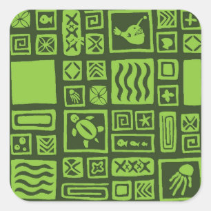 Sticker Carré Pattern de Tiki