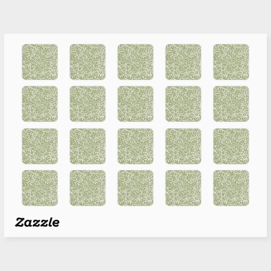 Sticker Carré Pattern of green leafy branches  (Feuille)