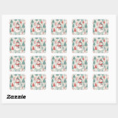 Sticker Carré Pattern Scandinavian Snowman (Feuille)