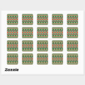 Sticker Carré Patters de Christmas (Feuille)