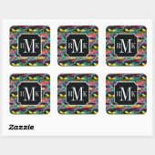 Sticker Carré Patters de texture tropicale (Feuille)