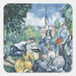 Sticker Carré Paul Cezanne   Dejeuner sur l'herbe, 1876-77