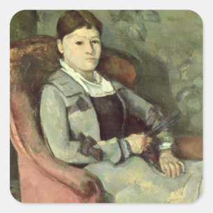 Sticker Carré Paul Cezanne   La Femme de l'artiste dans un faute