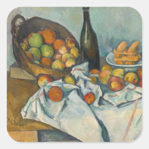 Sticker Carré Paul Cezanne - Le panier des pommes