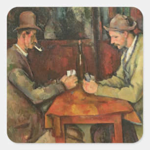 Sticker Carré Paul Cezanne   les joueurs de carte, 1893-96