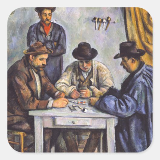 Sticker Carré Paul Cezanne - Les Joueurs De Cartes (Devant)