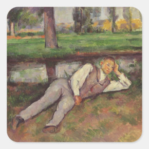 Sticker Carré Paul Cezanne Repose du garçon