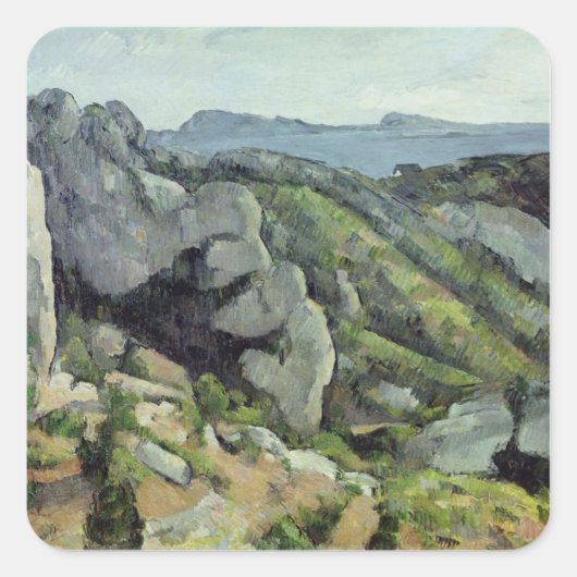 Sticker Carré Paul Cezanne | Rocks at L'Estaque, 1879-82 (Devant)