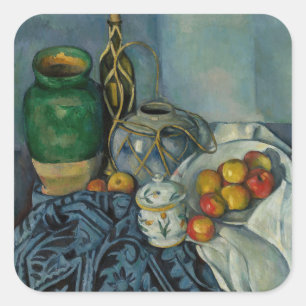 Sticker Carré Paul Cezanne - Vie morte avec pommes