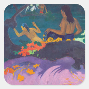Sticker Carré Paul Gauguin - Au bord de la mer / Fatata te Miti