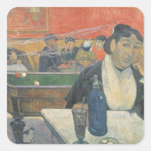 Sticker Carré Paul Gauguin   Café à Arles, 1888