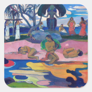 Sticker Carré Paul Gauguin - Jour de la déesse / Mahana no atua
