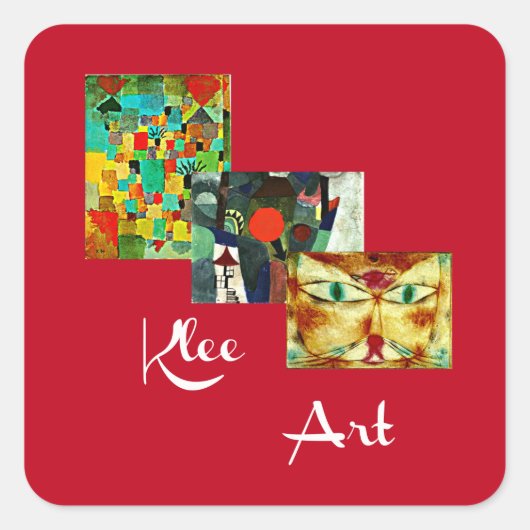 Sticker Carré Paul Klee Collage d'art Abstrait, (Devant)