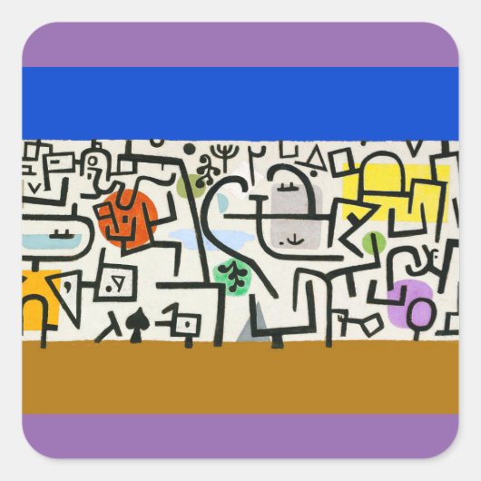 Sticker Carré Paul Klee Rich Harbor Expressionnisme abstrait (Devant)