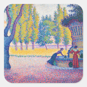 Sticker Carré Paul Signac - Fontaine des Lices, Saint-Tropez