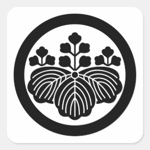 Sticker Carré Paulownia avec 5&3 floraisons en cercle