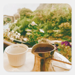 Sticker Carré Pause café bosniaque à Mostar