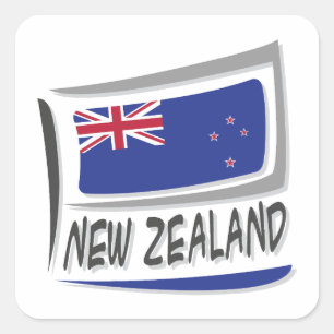 Sticker Carré Pavillon New Zealand Pride X