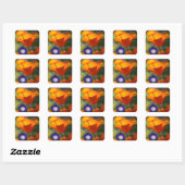 Sticker Carré pavot (Feuille)