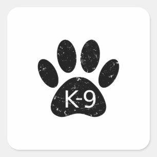 Sticker Carré Paw Chien en Perdu Grunge K-9