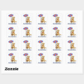 Sticker Carré Pawsitively Prepared – Cute Dog with Umbrella (Feuille)