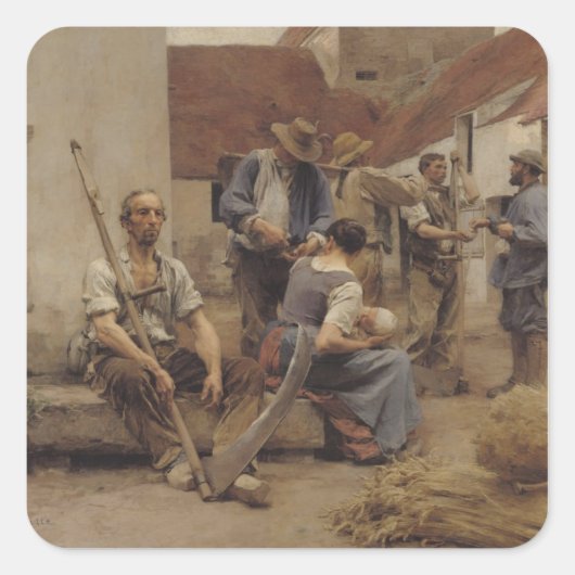 Sticker Carré Payer les pêcheurs, 1882 (Devant)