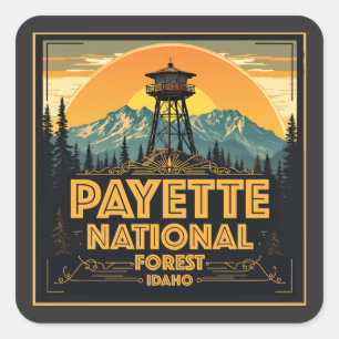 Sticker Carré Payette Forêt Nationale Idaho