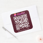 Sticker Carré Paypal QR Code Mode de Paiement Analyse pour Payer (Enveloppe)